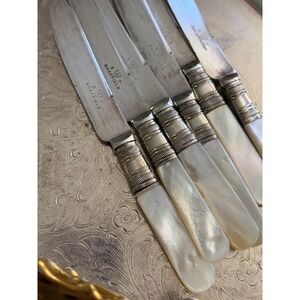 Vintage Sheffield Fruit Knives Mother Of Pearl Handles Set Of 5
